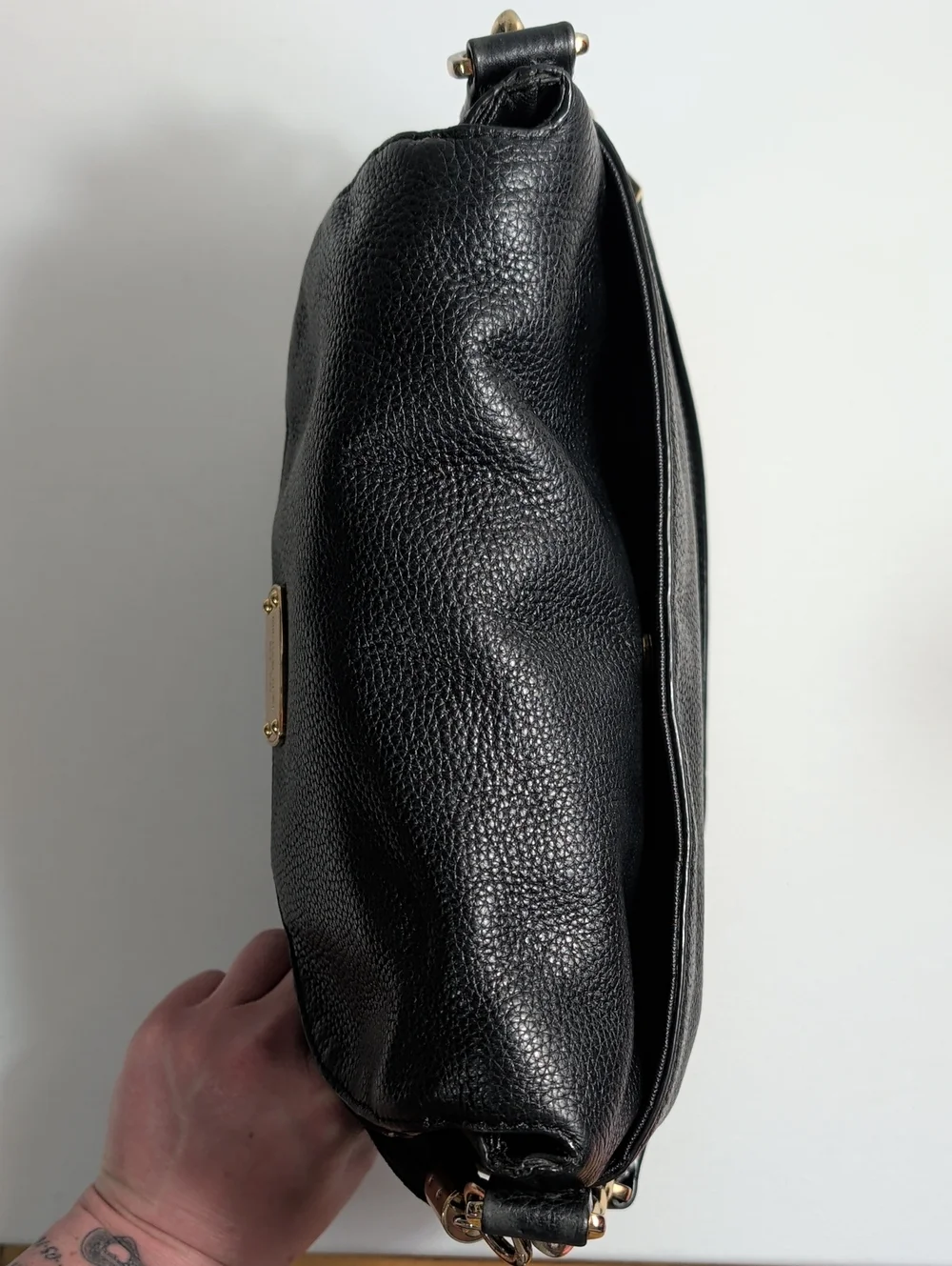 Michael Kors Black Pebbled Leather Bedford Tassel Shoulder Bag